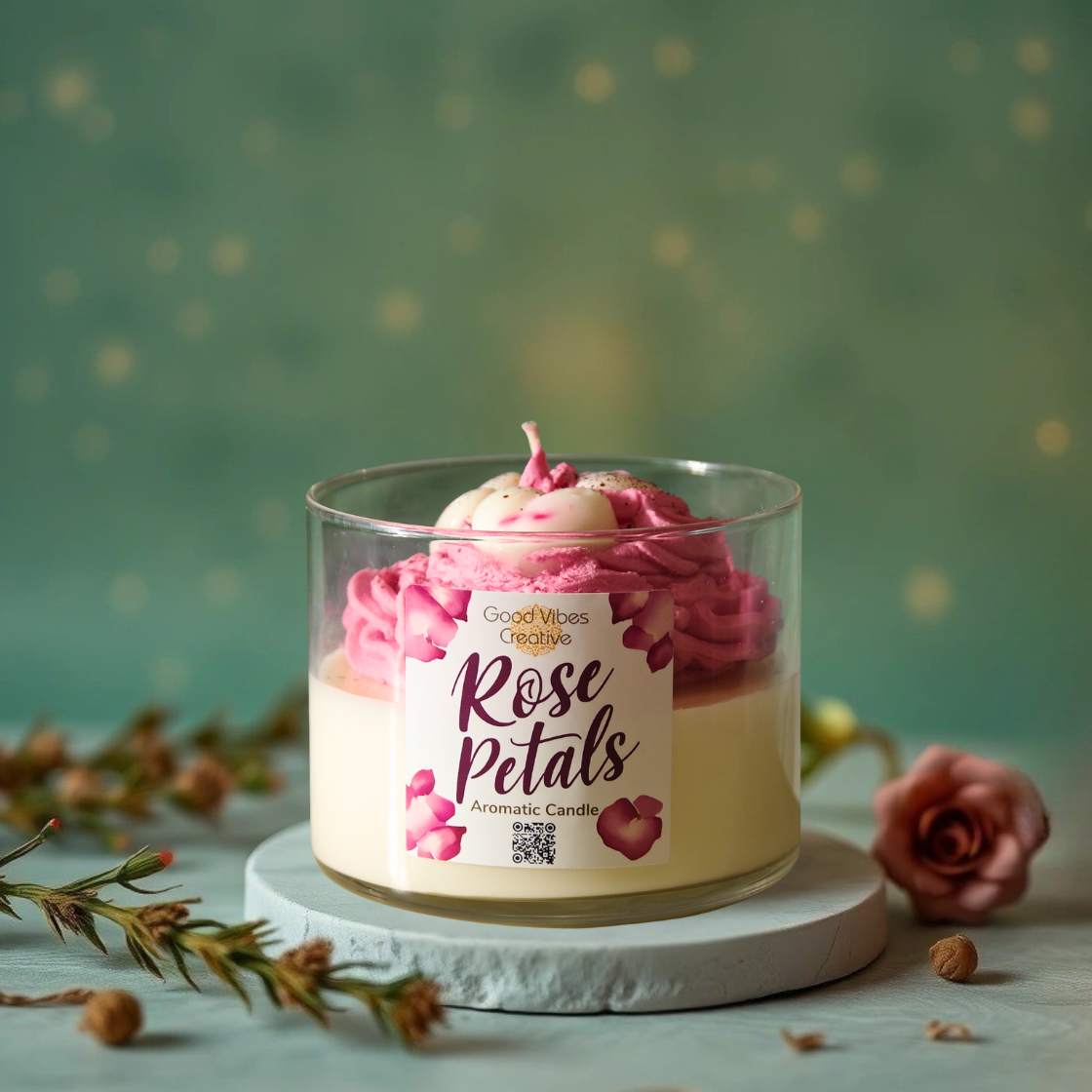 Aromatic candle Rose Petals