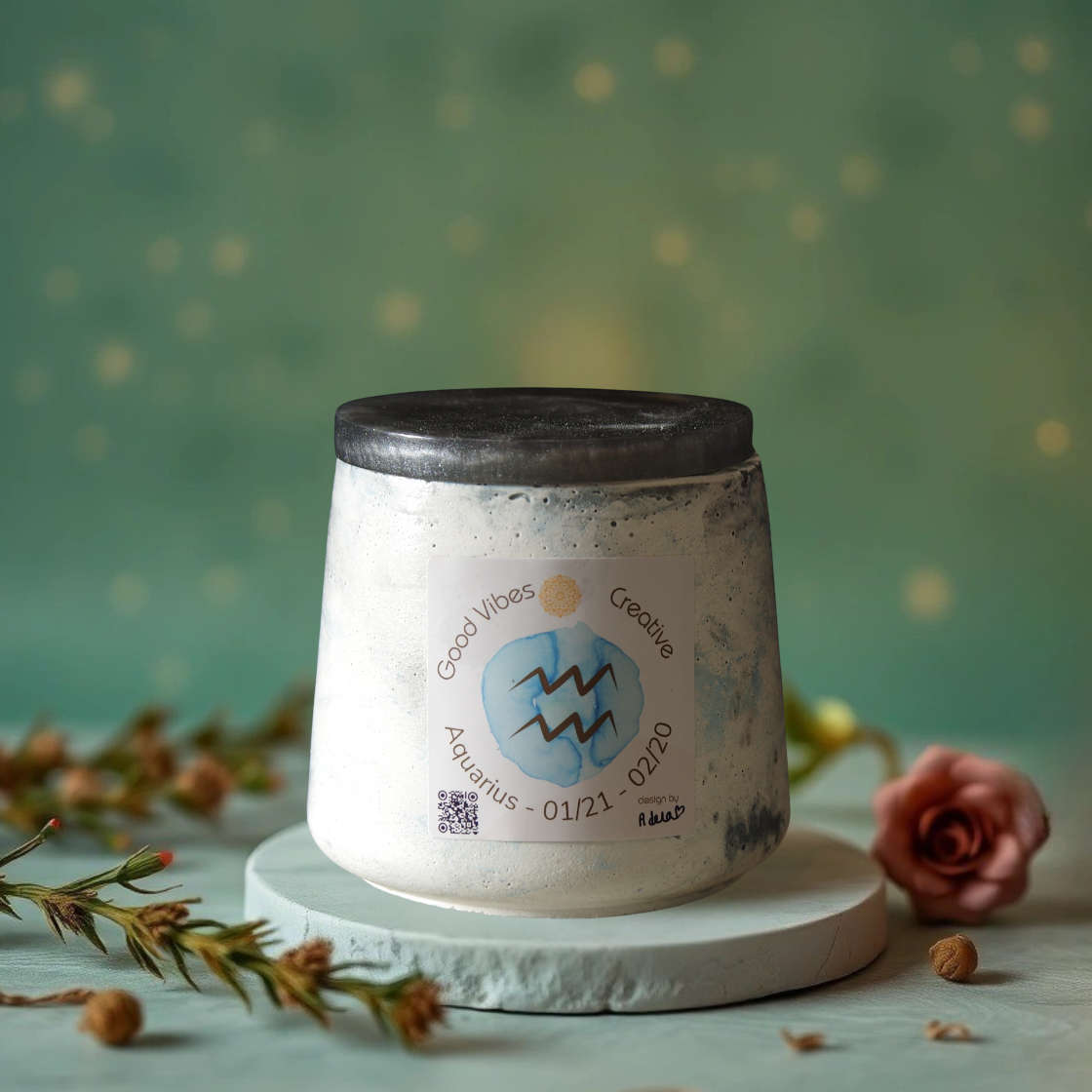 Aquarius - aromatic crystal candle