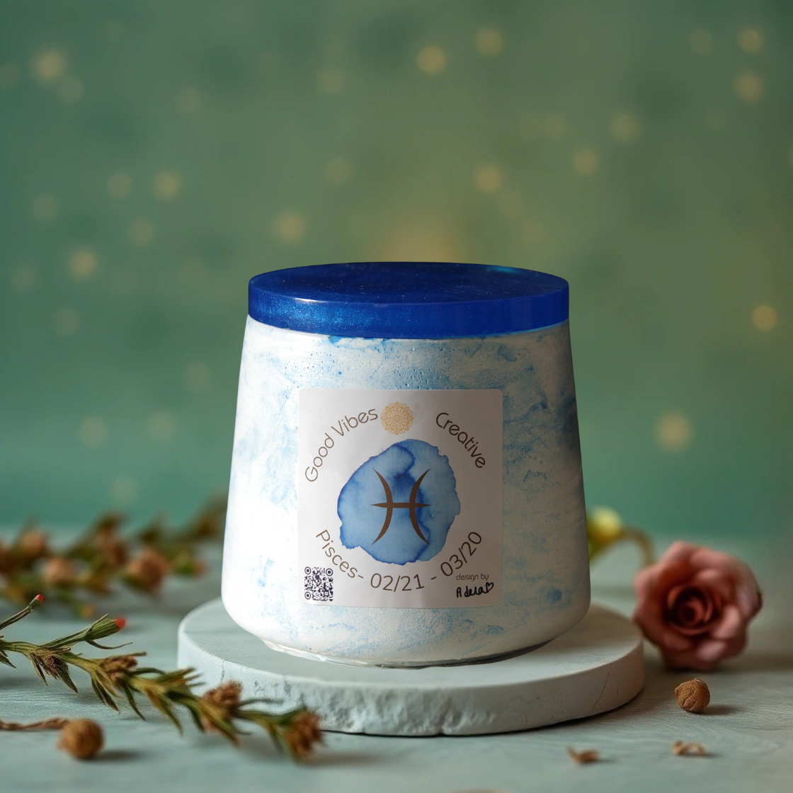 Pisces - aromatic crystal candle